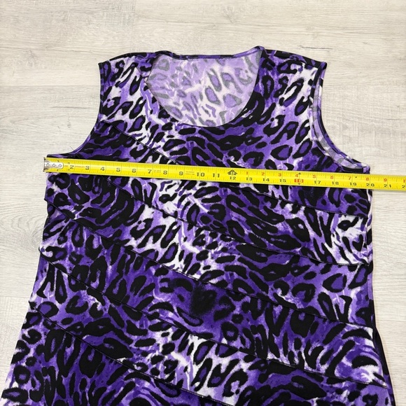 Animal Print Faux Layered Sleeveless Shirt Size 14P/L Peter Nygard TanJay - Picture 14 of 17